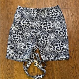 Classic Elements Navy and White Patterned Women Shorts
